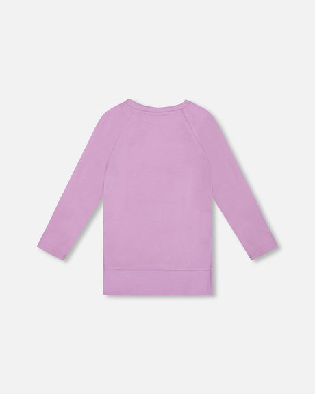 Super Soft Brushed Jersey Tunic Purple With Lama-2