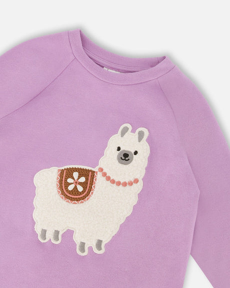 Super Soft Brushed Jersey Tunic Purple With Lama-3