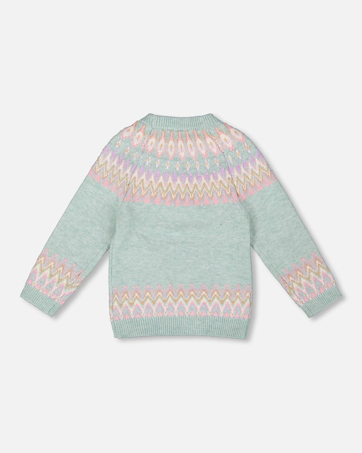 Sweater With Norwegian Jacquard Turquoise Blue-3