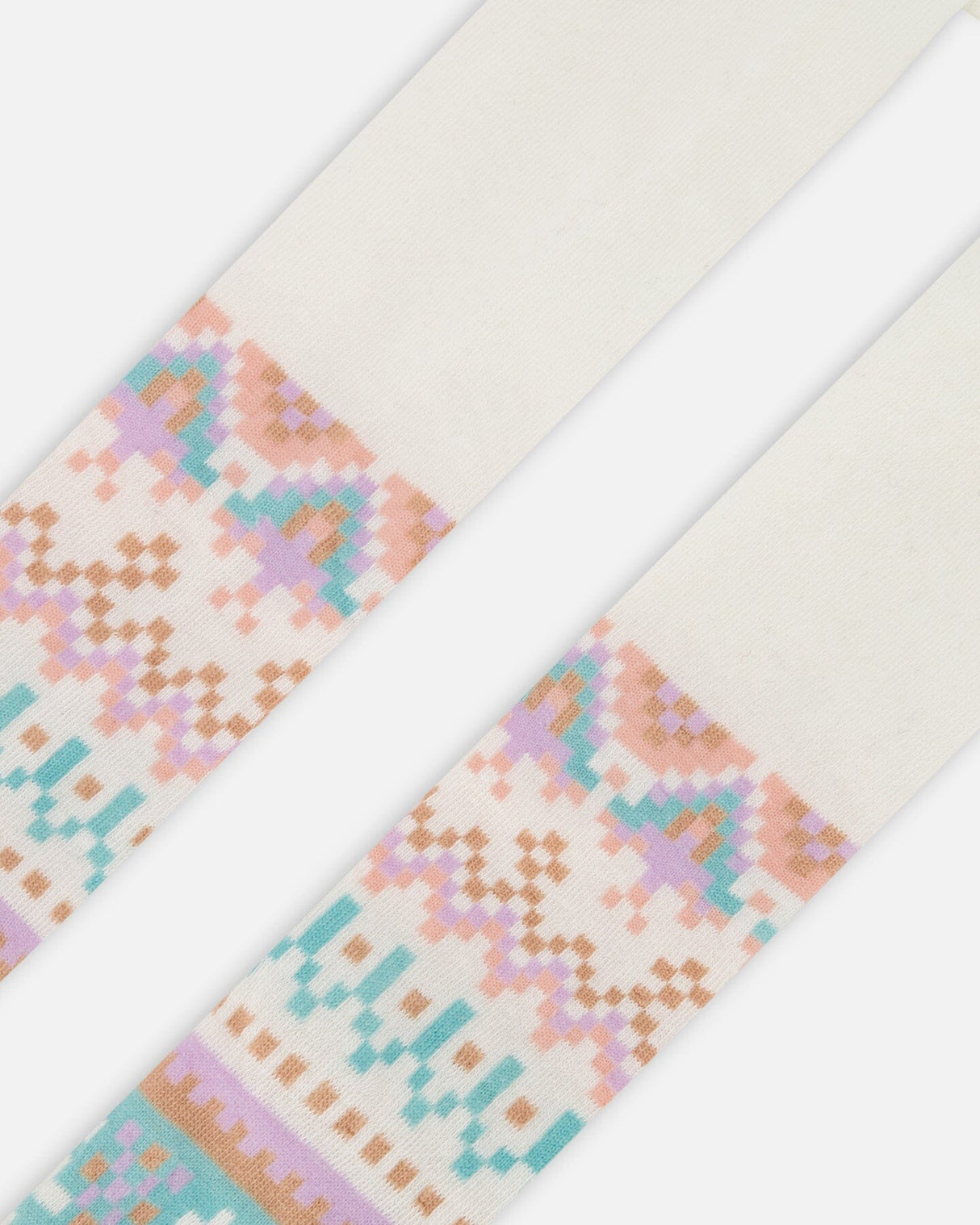Knit Tights White Pink And Turquoise With Norwegian Jacquard-3