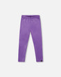 Shiny Stretch Leggings Purple-0