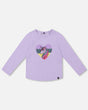 Organic Cotton Long Sleeve T-Shirt Lavender With Sequin Unicorn-0