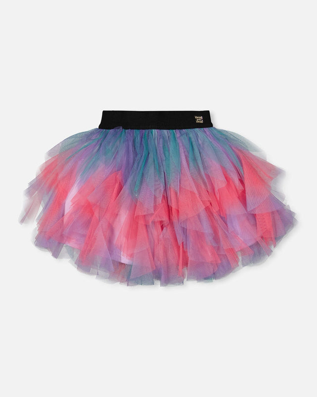 Multi Layer Mesh Skirt Multicolor-0
