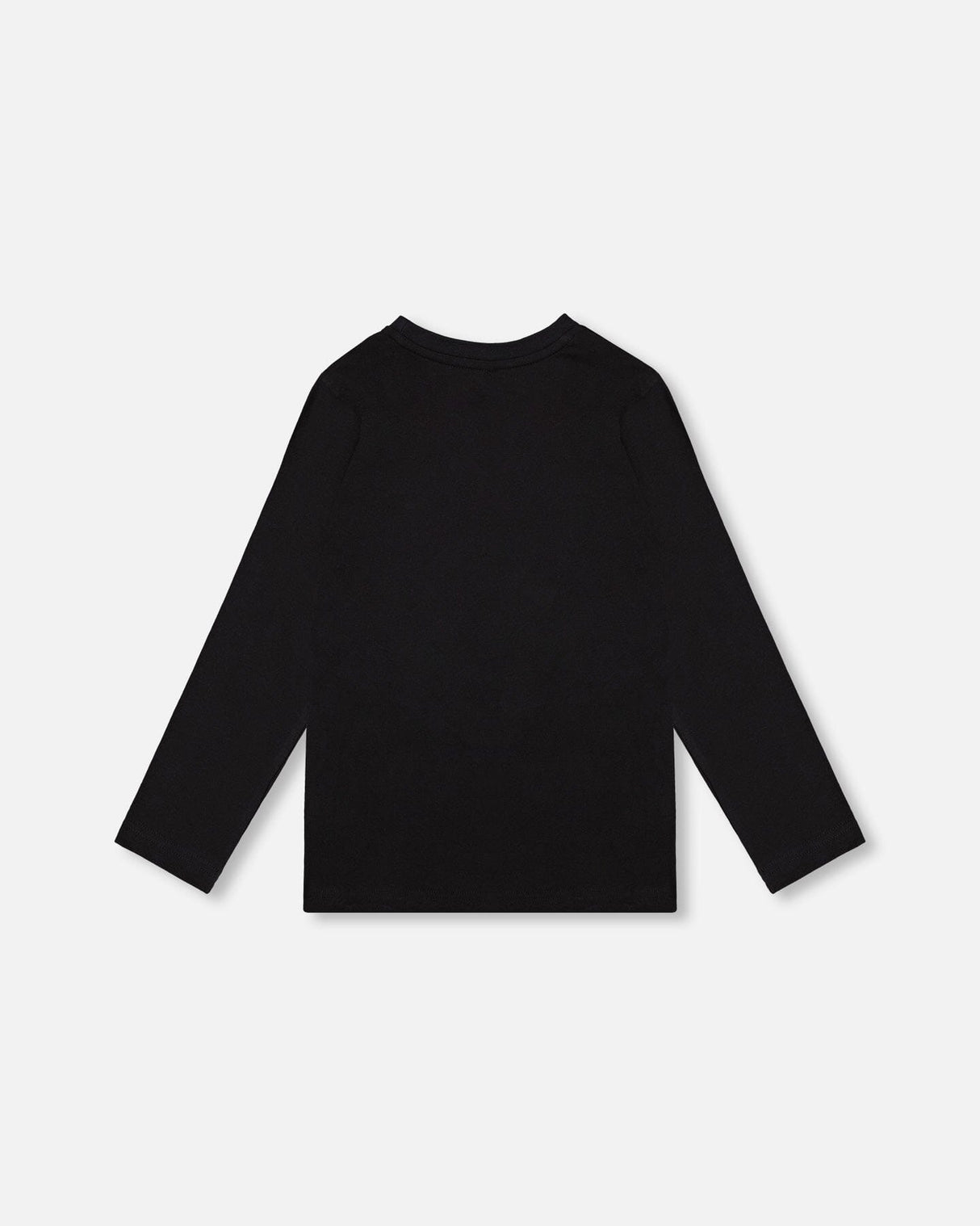 Organic Cotton T-Shirt Black With Boucle Deer Applique-2