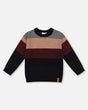 Color Block Knit Sweater Red And Black-0