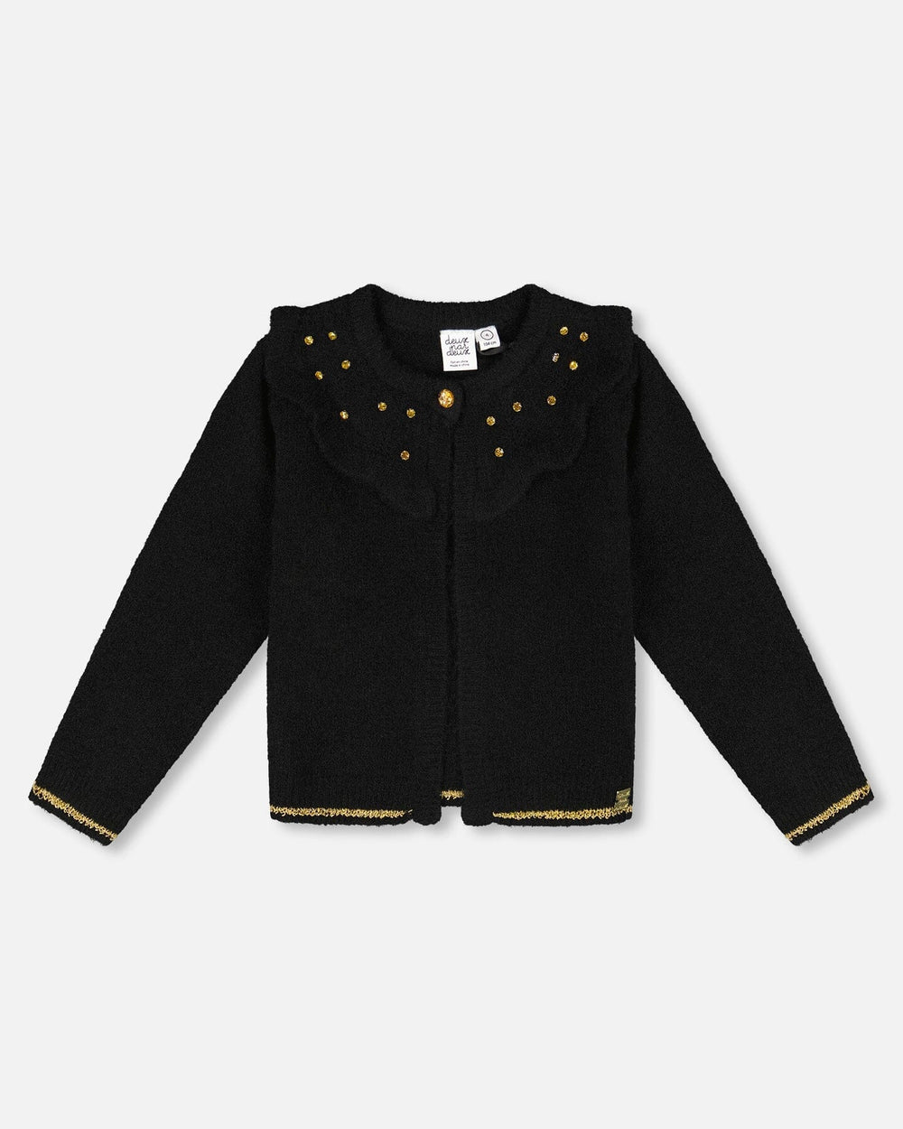 Knitted Cardigan With Rhinestones Black-0