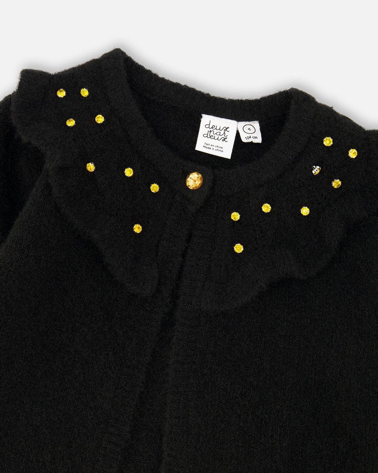 Knitted Cardigan With Rhinestones Black-3
