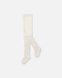 Knit Tights Off-White With Golden Star Pattern-0