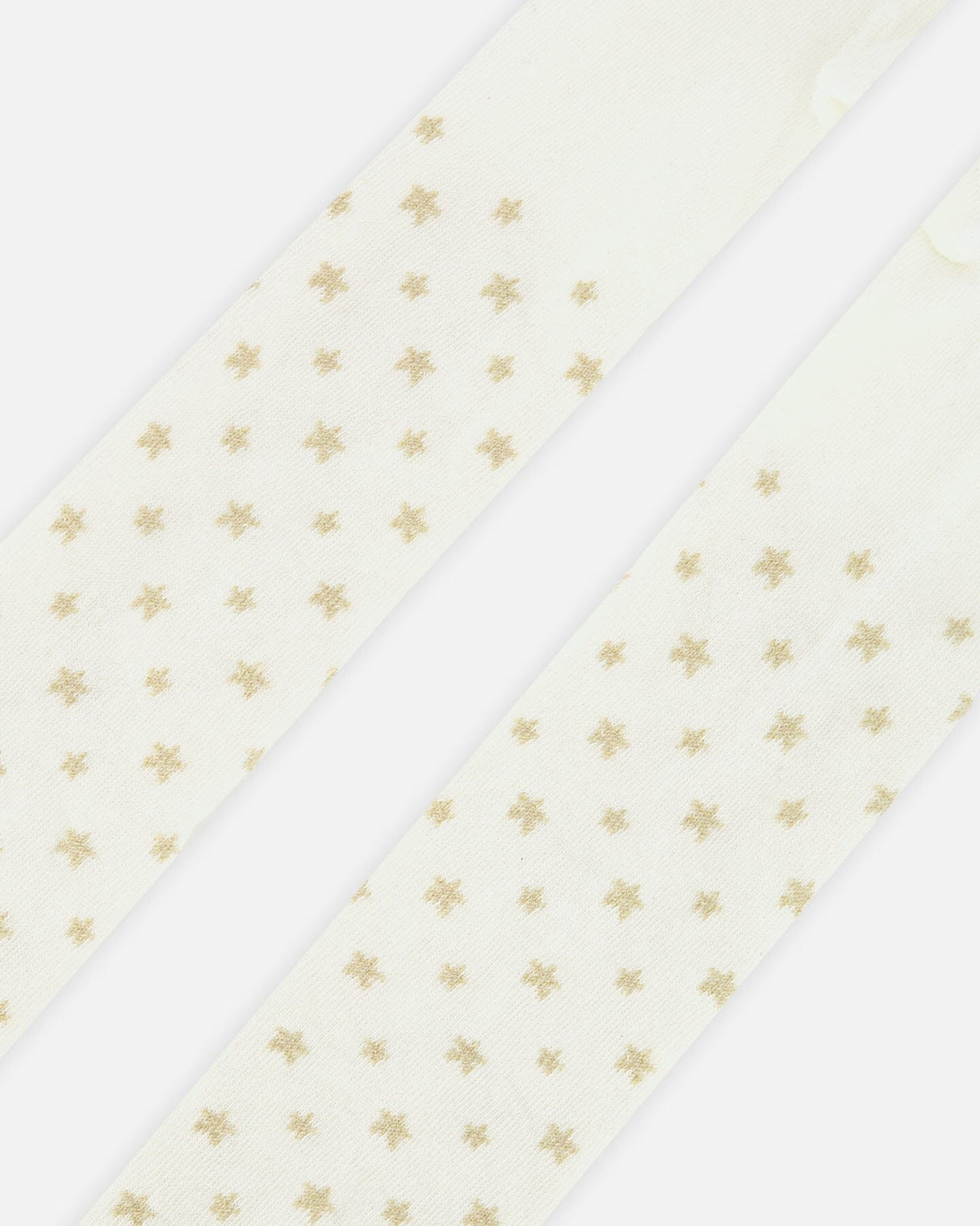 Knit Tights Off-White With Golden Star Pattern-2