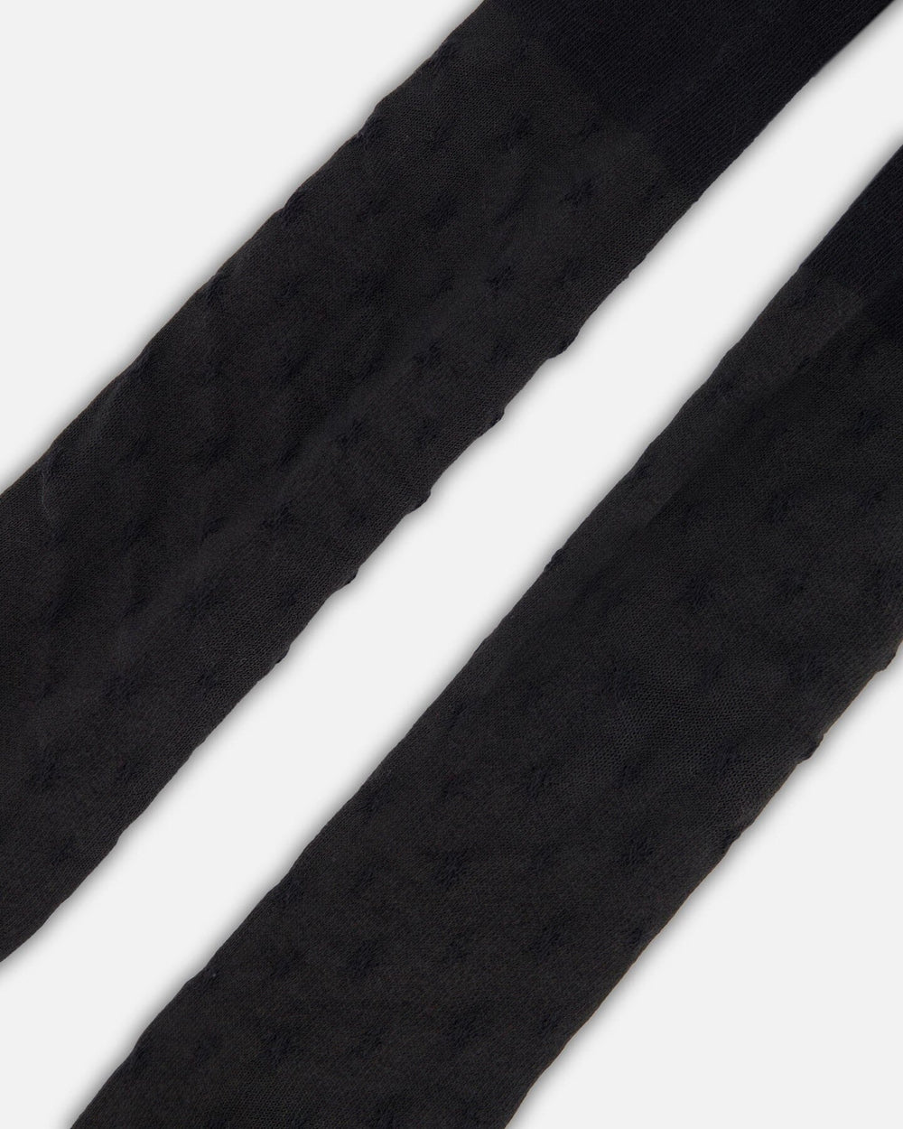 Knit Tights Black With Tone-On-Tone Star Pattern-2