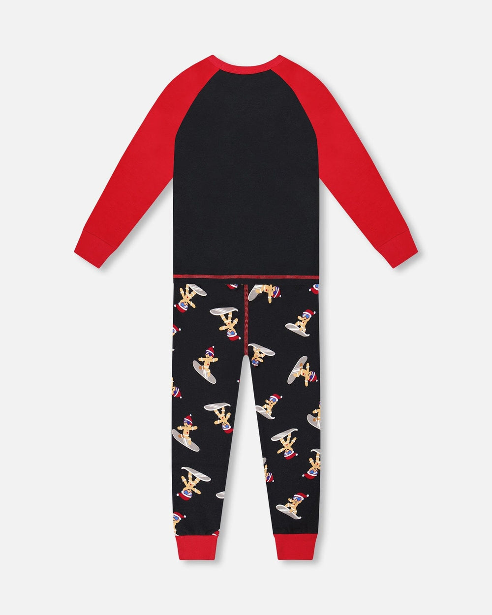 Two-Piece Organic Cotton Pajama Set Black Cookie Print-2