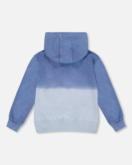 Full Zip Hooded Fleece Jacket Blue-1