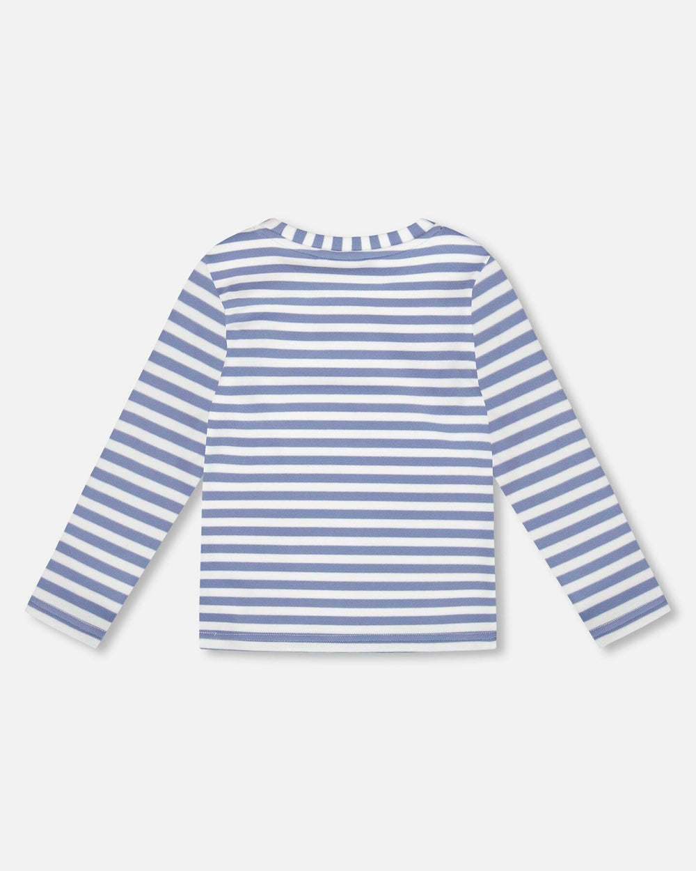 Super Soft Long Sleeve Striped Jersey T-Shirt Light Blue-2