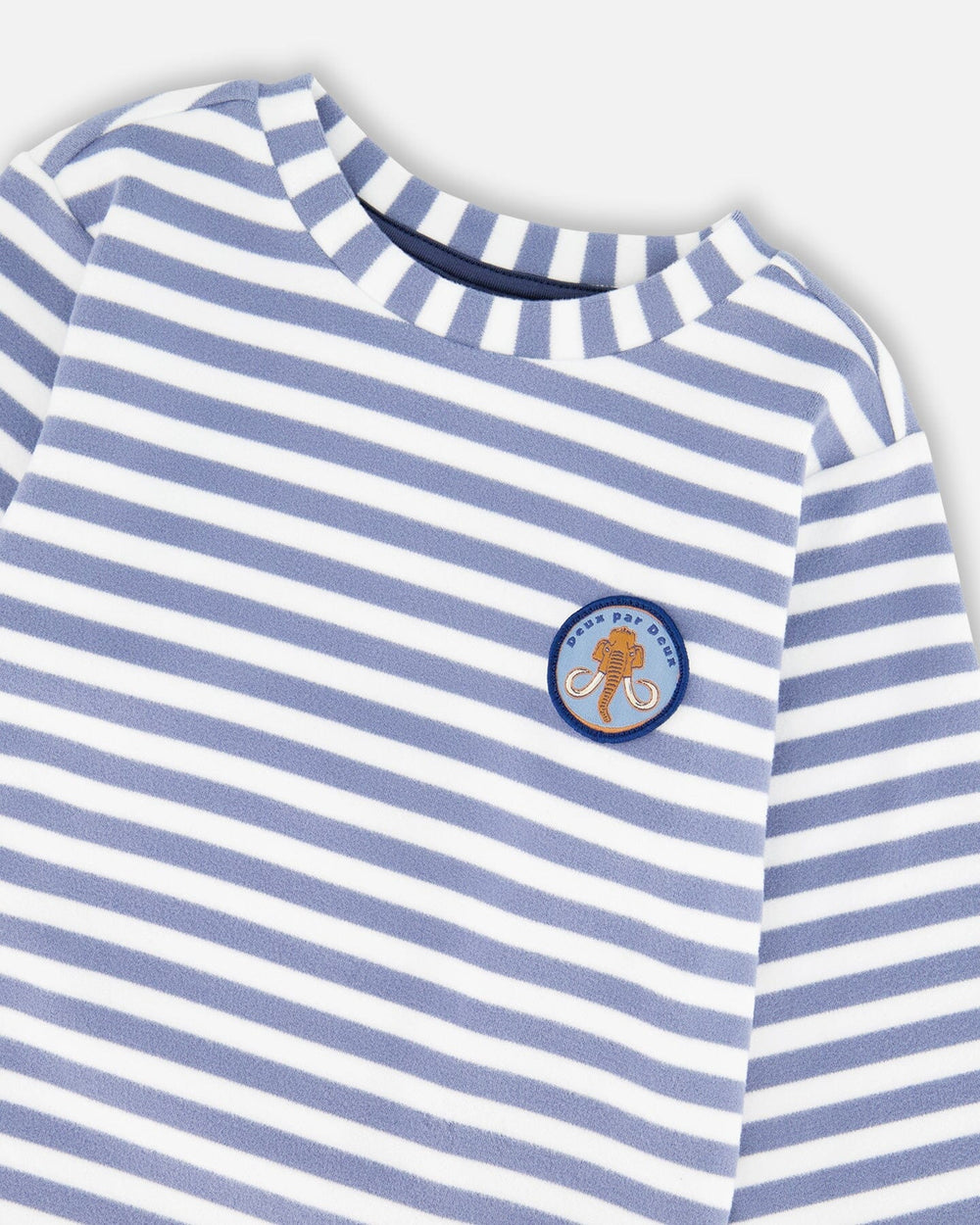 Super Soft Long Sleeve Striped Jersey T-Shirt Light Blue-3