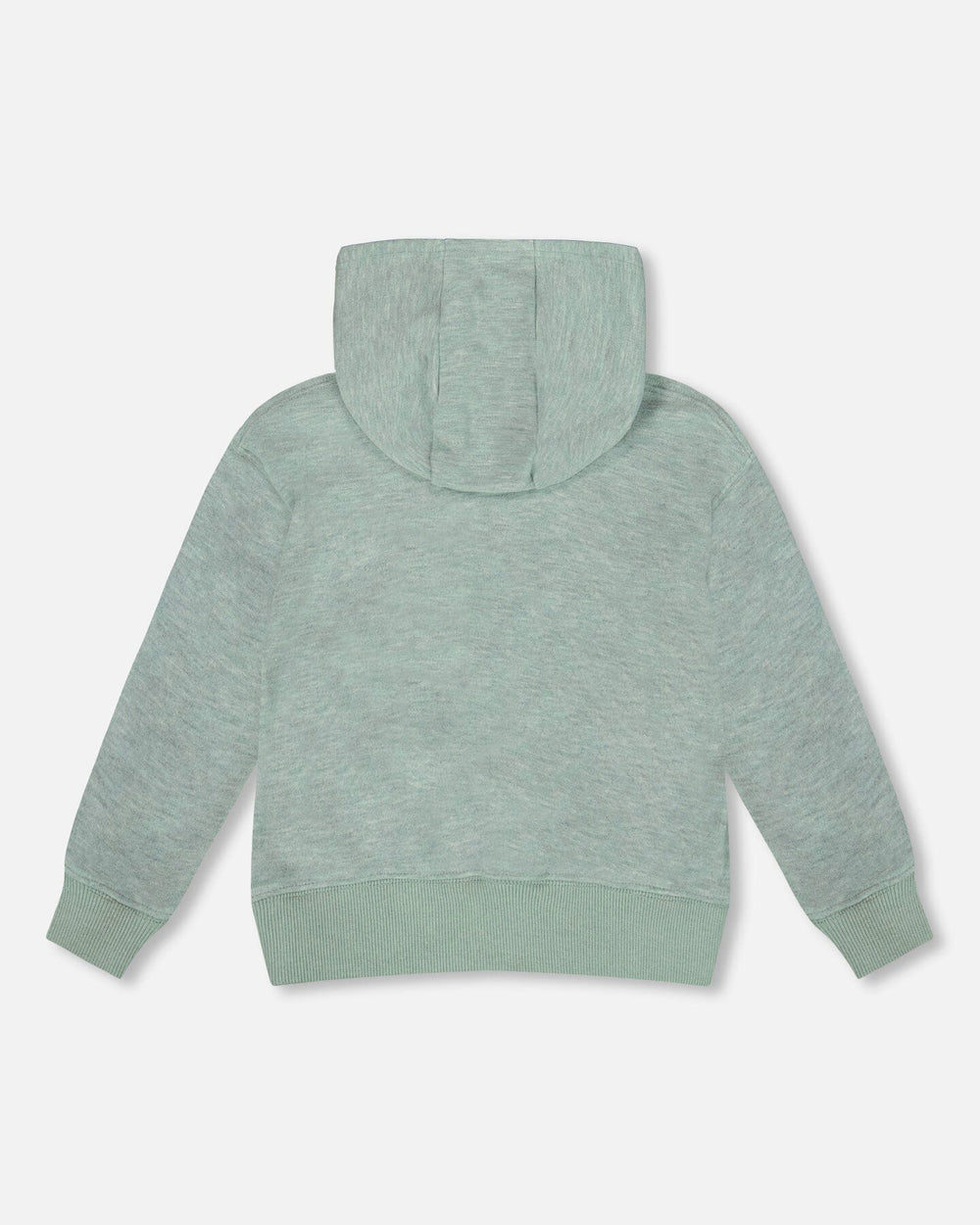 Super Soft Hooded Brushed Jersey Sweatshirt With Graphic Print Green-1