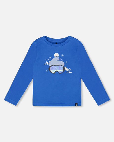 Long Sleeve Organic Cotton Jersey Tee Blue-0