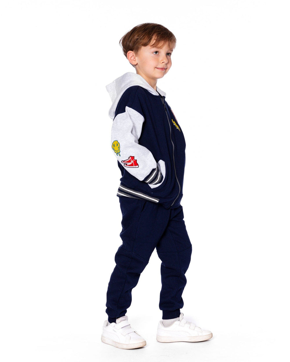 Fleece Sweatpants With Pockets Navy Blue-1