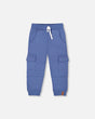 Fleece Sweatpants With Cargo Pockets Blue-0