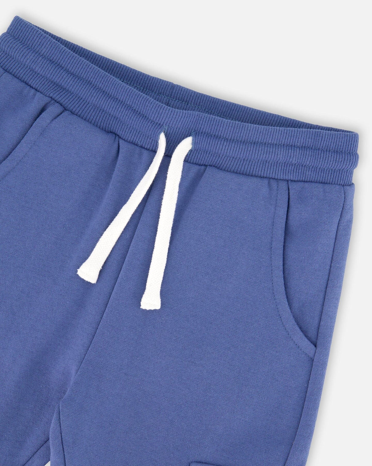 Fleece Sweatpants With Cargo Pockets Blue-3