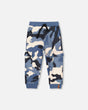 Fleece Sweatpants With Cargo Pockets Blue Camouflage-0