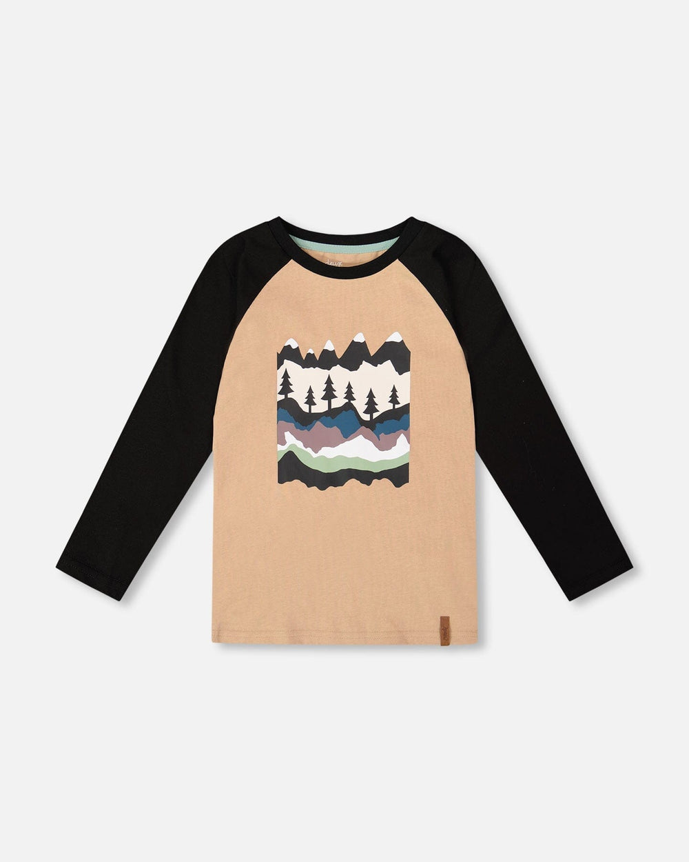 Long Raglan Sleeve Jersey Tee Beige-0