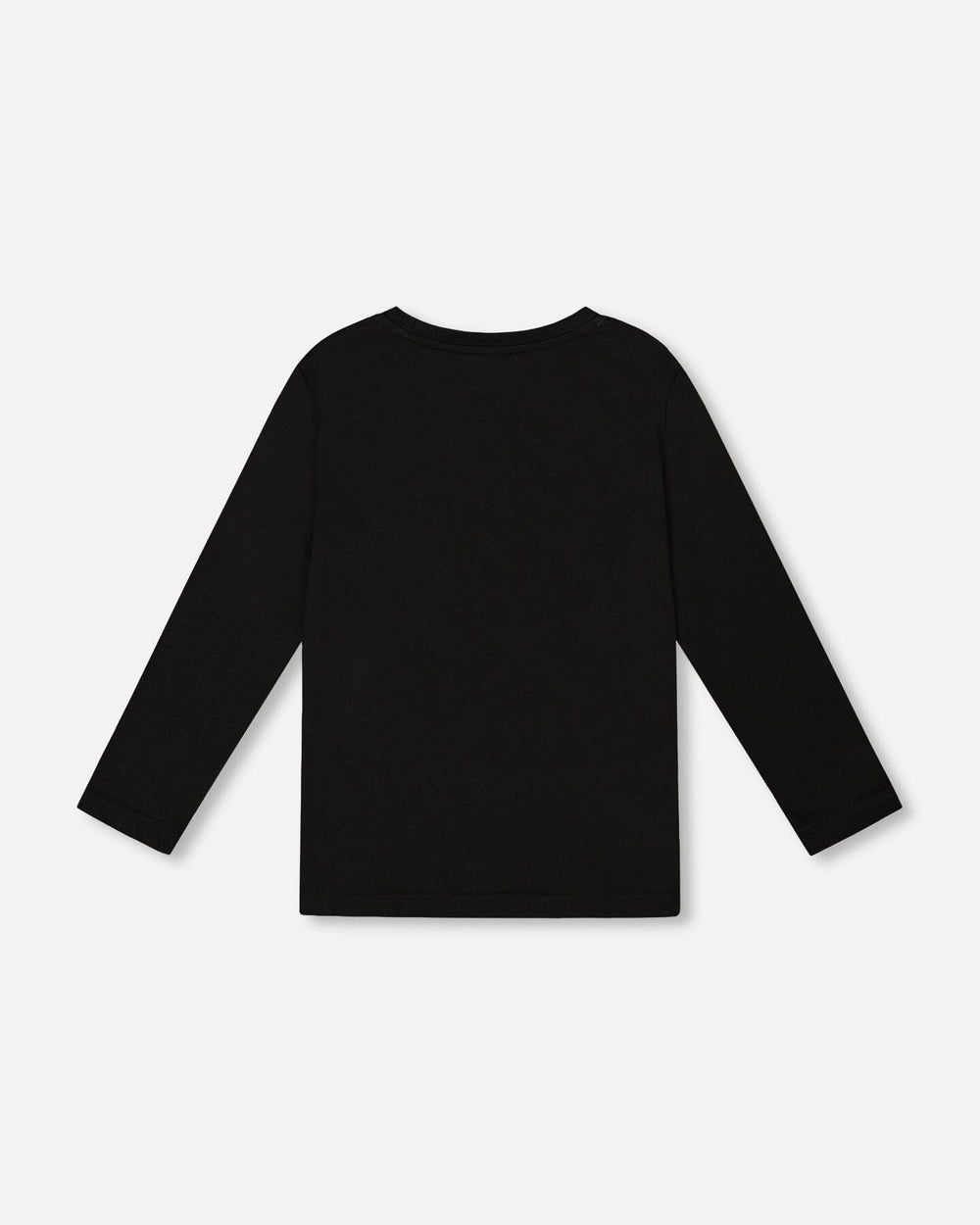 Long Sleeve Cotton Jersey Tee Shirt Black-3