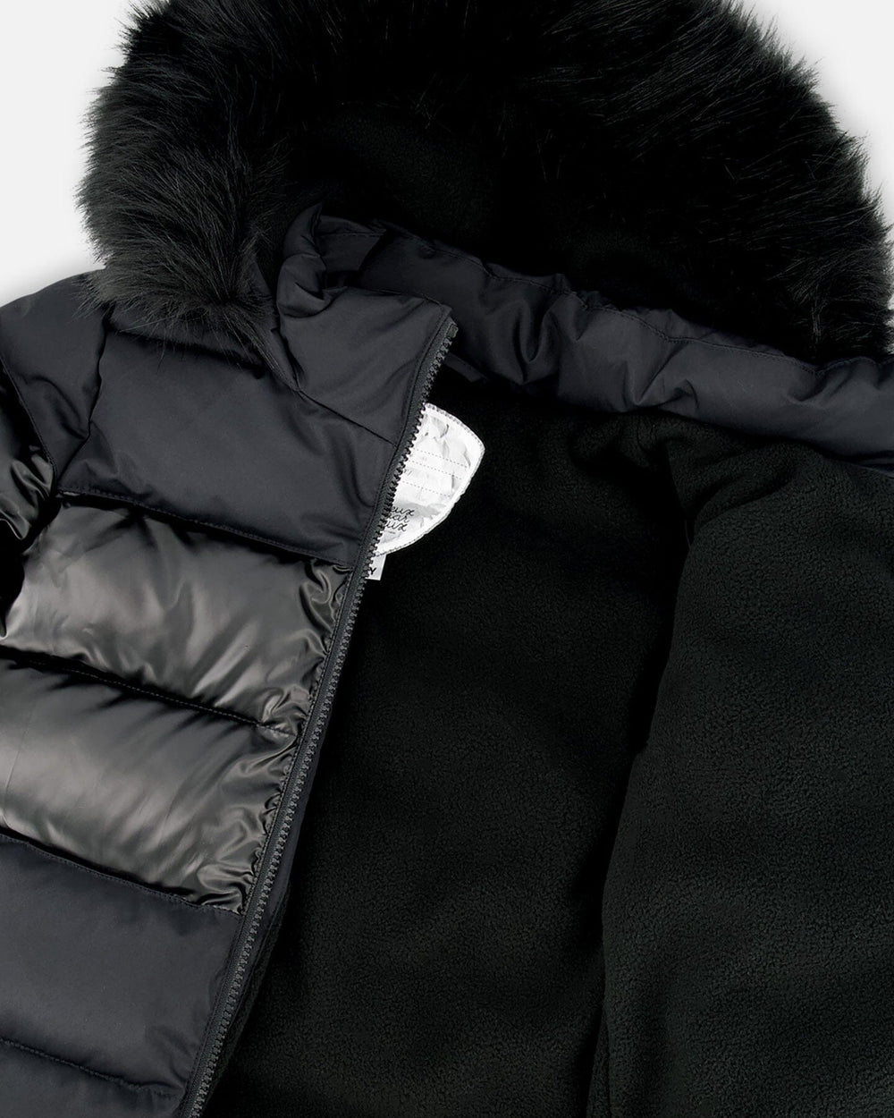 Long Metallic Puffy Coat Black-4