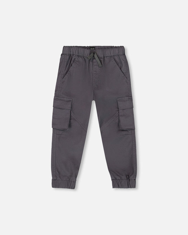 Twill Jogger Cargo Pants Dark Gray-0