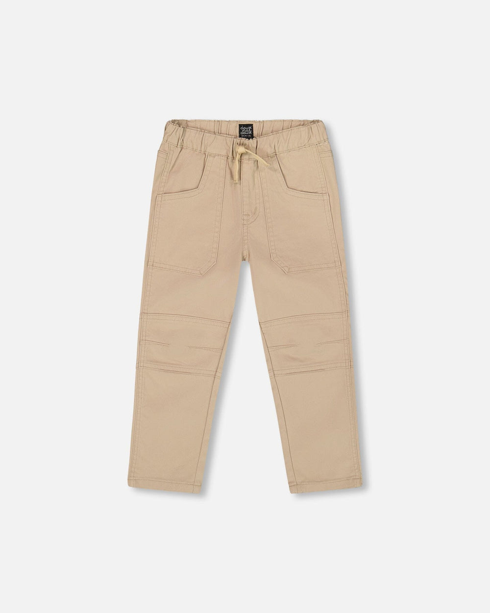 Twill Jogger Pants With Patch Pockets In Beige-0
