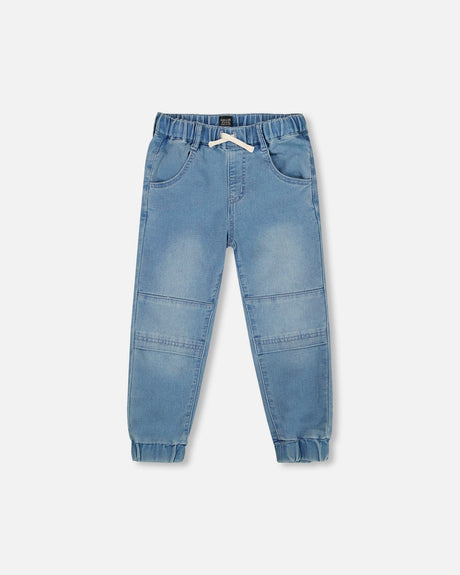 French Terry Jogger Pants Light Blue Denim-0