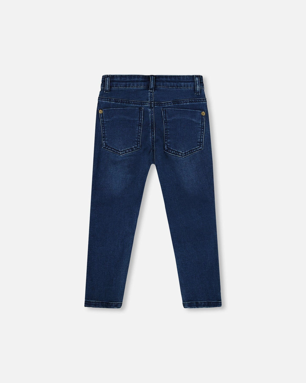 French Terry Blue Denim Pants With Contrasting Patch-2