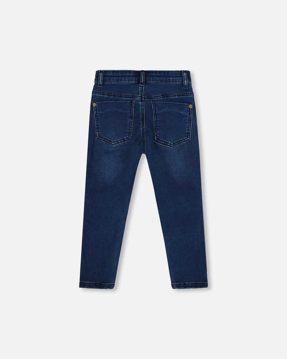 French Terry Blue Denim Pants With Contrasting Patch-2