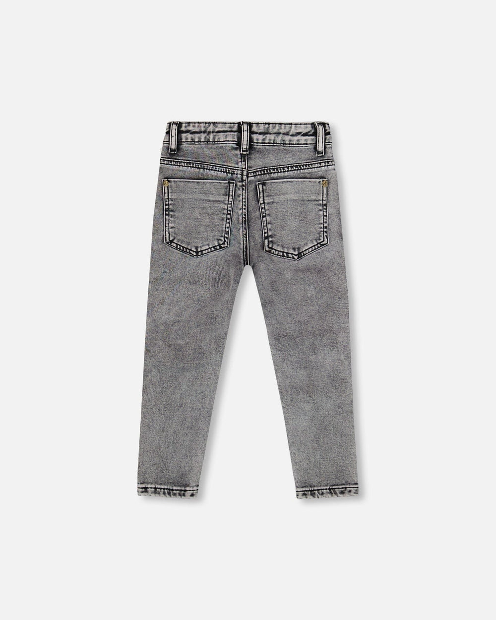 French Terry Black Denim Pants With Contrasting Patch-3