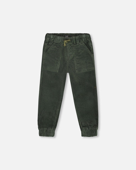 Stretch Corduroy Jogger Pants Forest Green-0