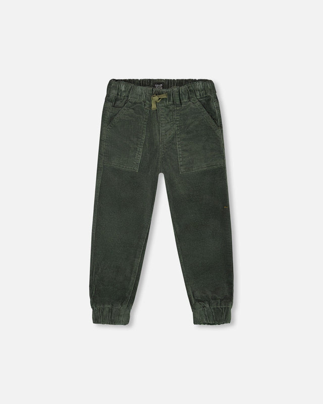 Stretch Corduroy Jogger Pants Forest Green-0