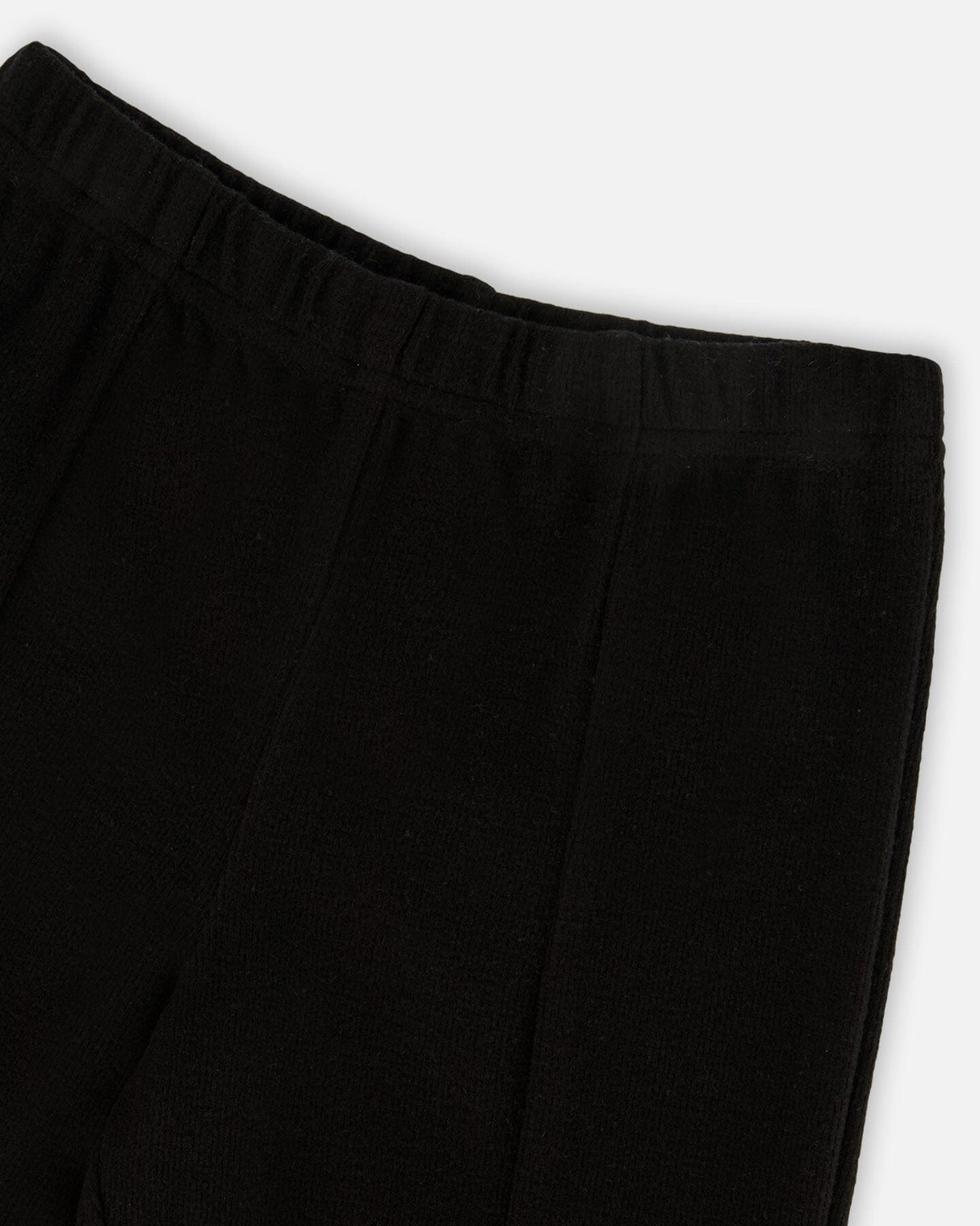 Ribbed Leggings Bootleg With Slit Black-3