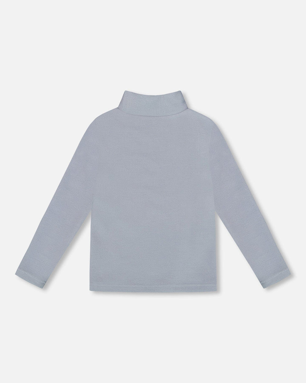 Super Soft Ribbed Mock Neck Top Blue Gray-2