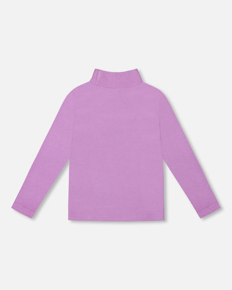 Super Soft Ribbed Mock Neck Top Lavender-2