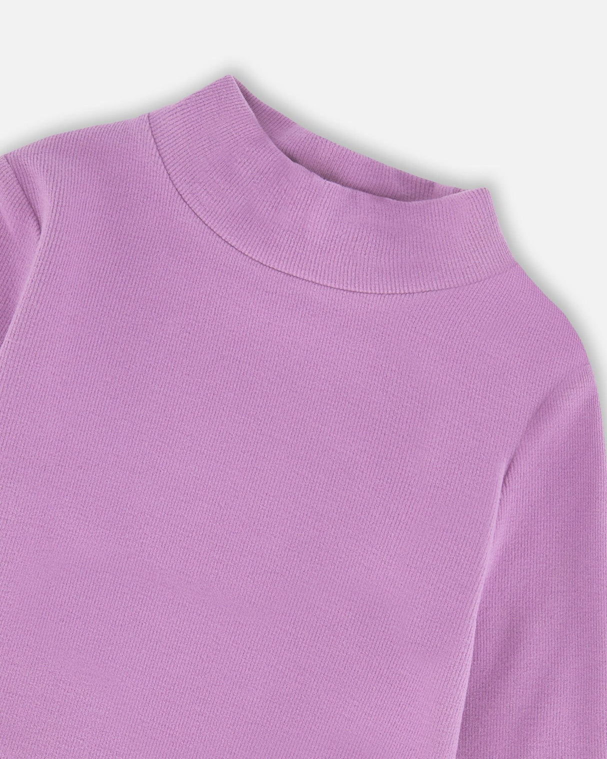 Super Soft Ribbed Mock Neck Top Lavender-3