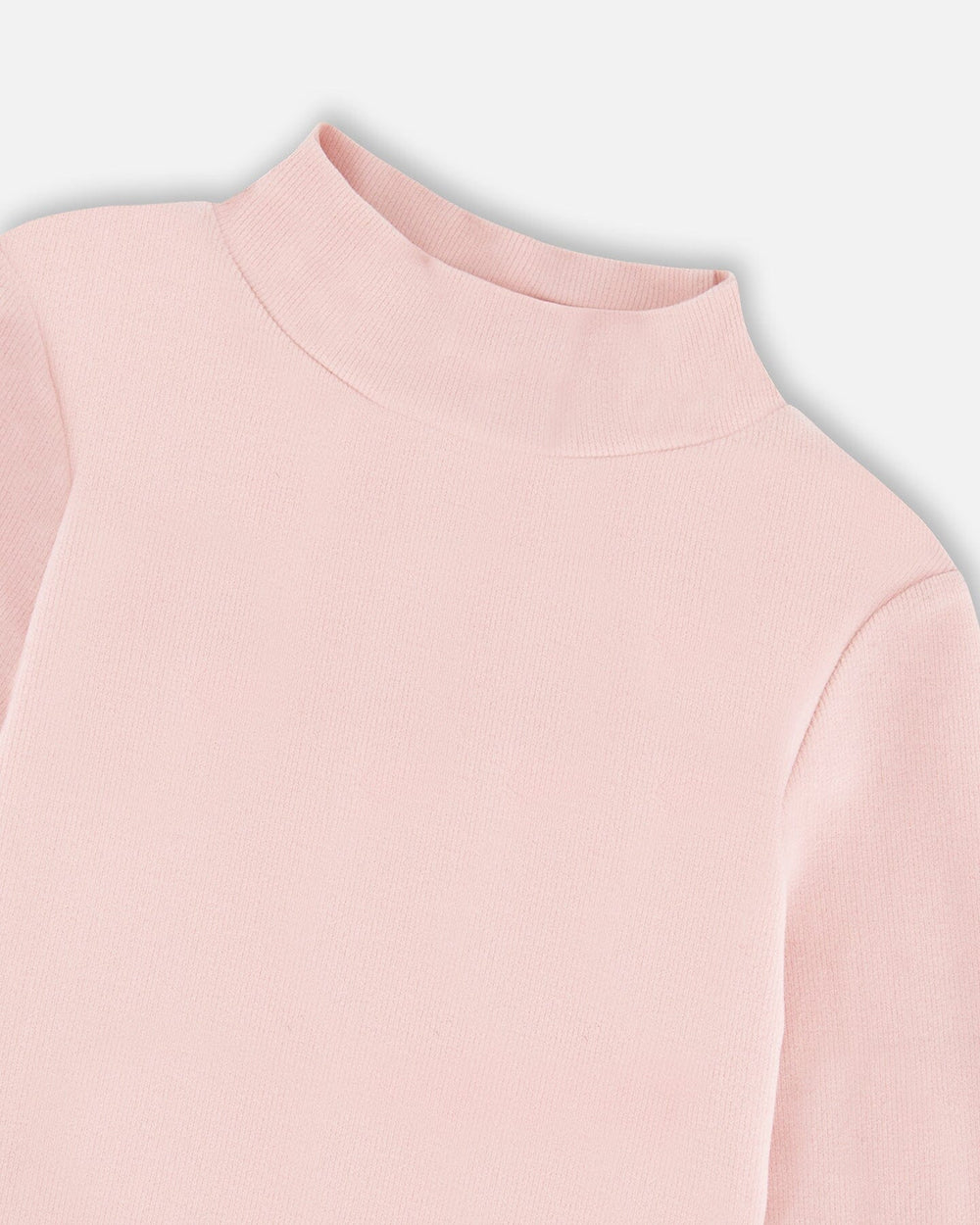 Super Soft Ribbed Mock Neck Top Pink-3