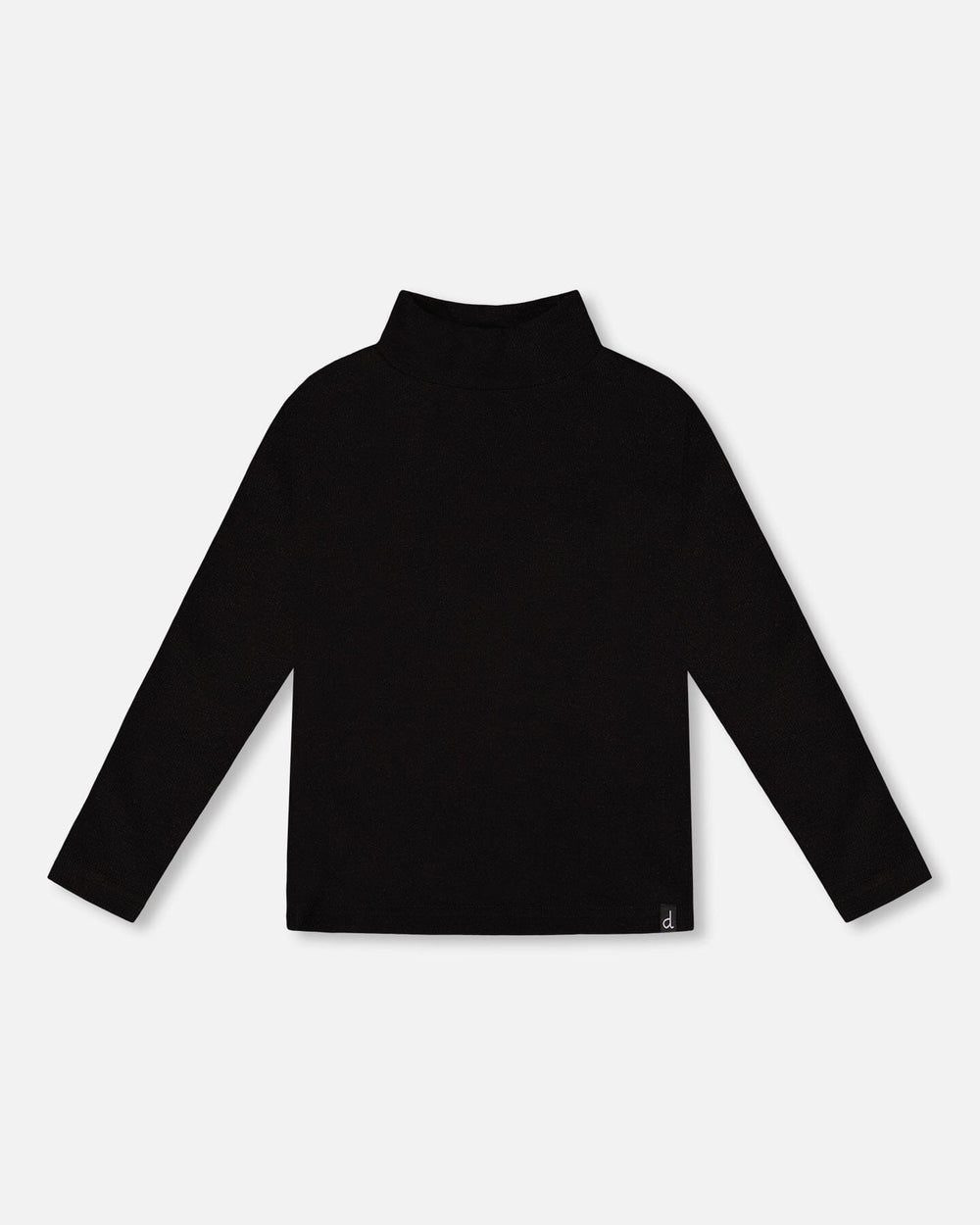 Super Soft Ribbed Mock Neck Top Black-0