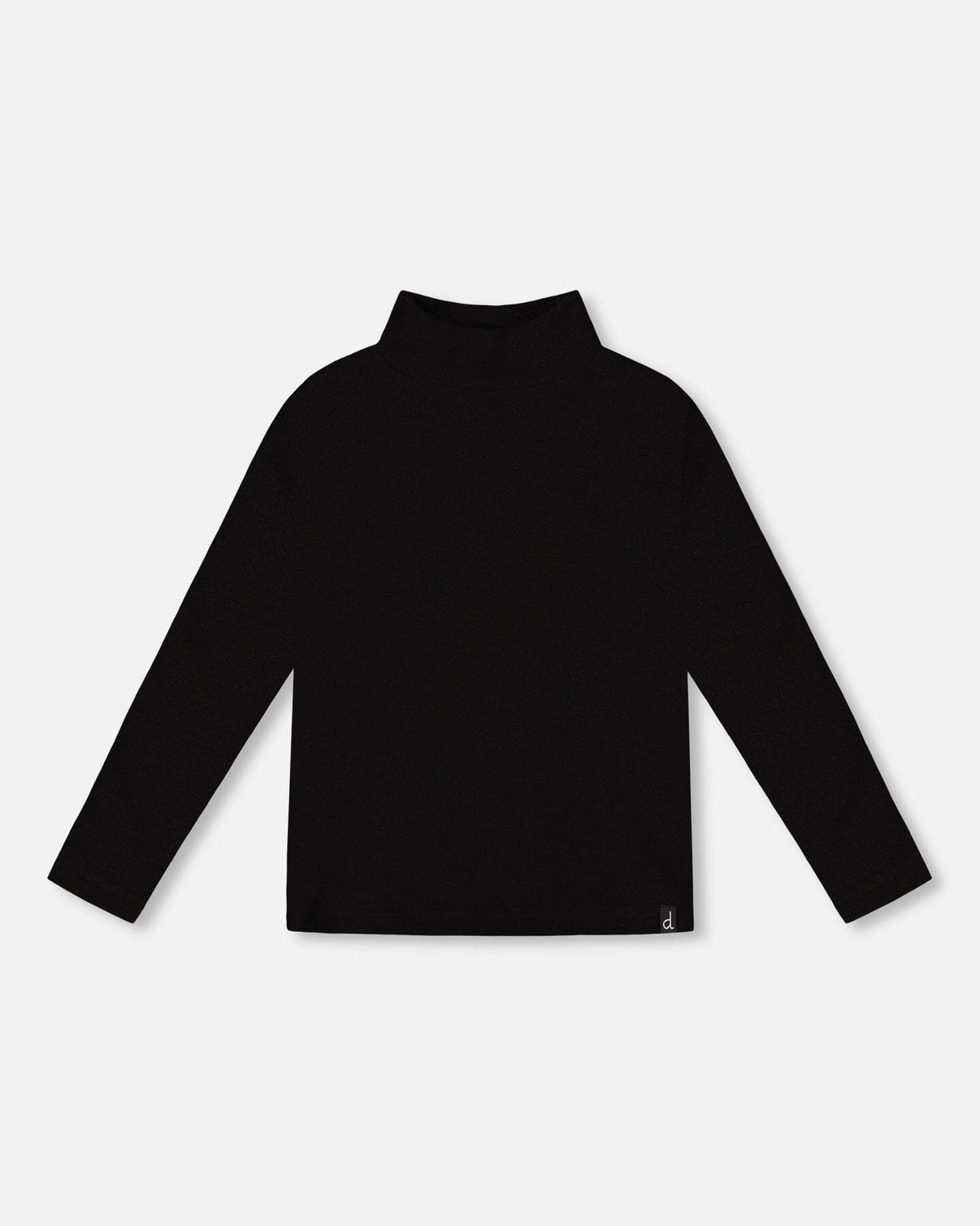 Super Soft Ribbed Mock Neck Top Black-0