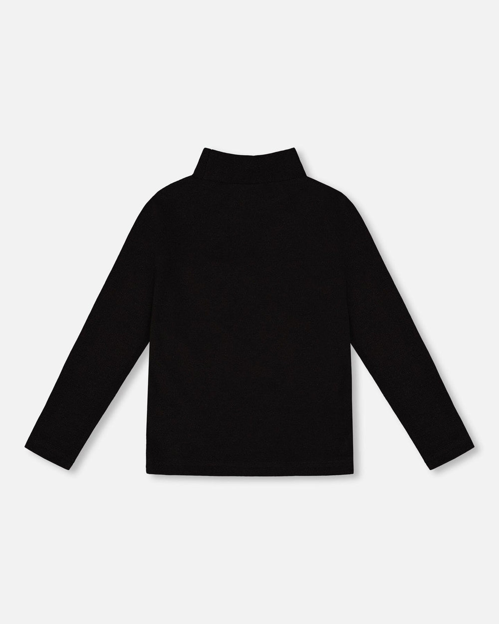 Super Soft Ribbed Mock Neck Top Black-2