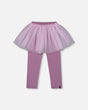 Leggings With Tulle Skirt Purple Gray-0