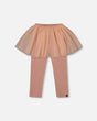 Leggings With Tulle Skirt Dusty Pink-0