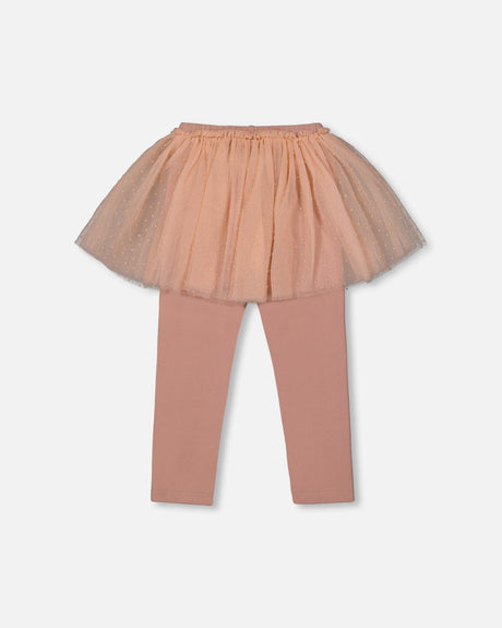 Leggings With Tulle Skirt Dusty Pink-2