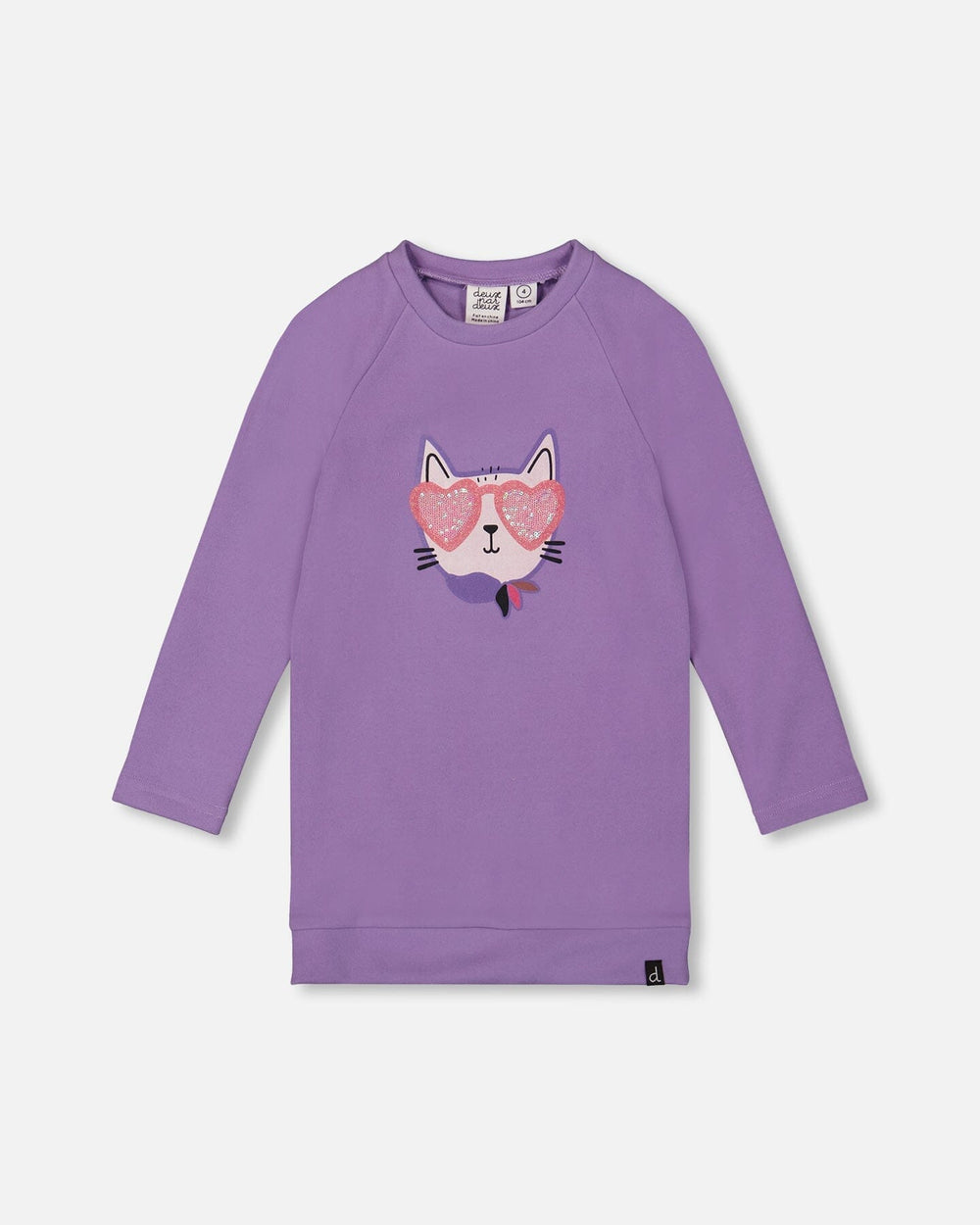 Tunic Tee With Graphic Print Purple Gray-0