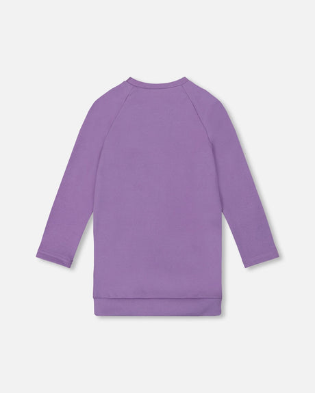 Tunic Tee With Graphic Print Purple Gray-2