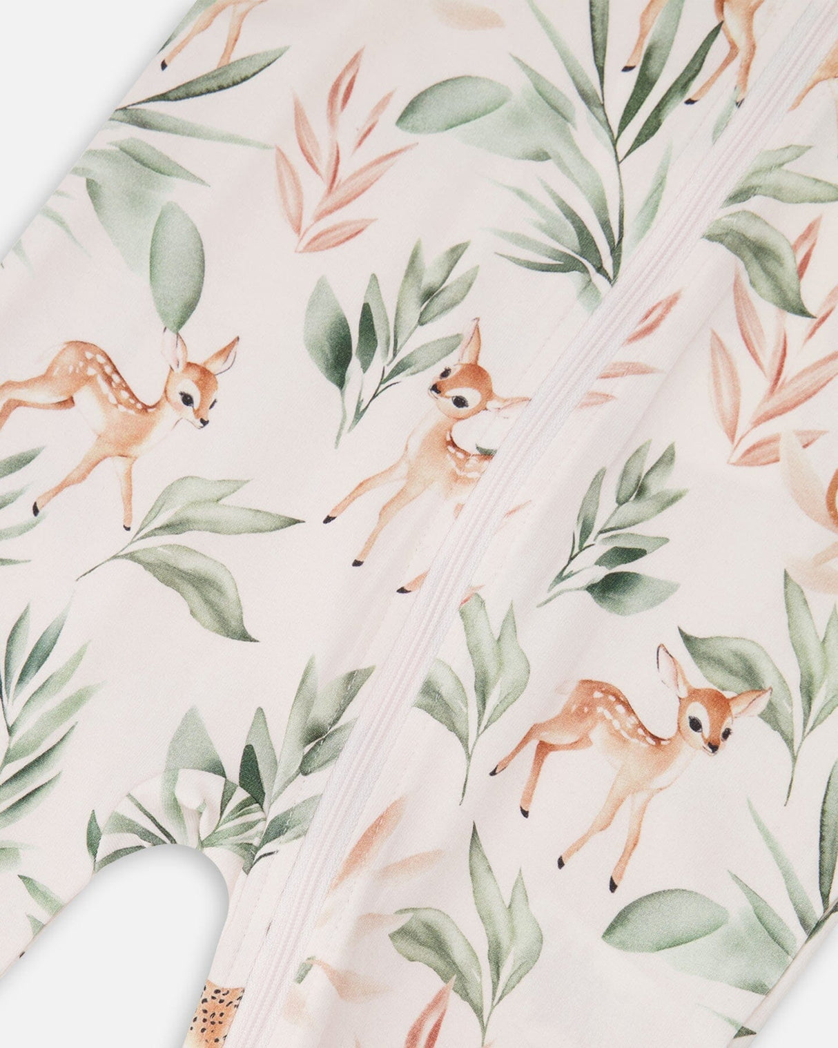 Organic Cotton Jersey One-Piece Pyjama Peach Deer Print-2