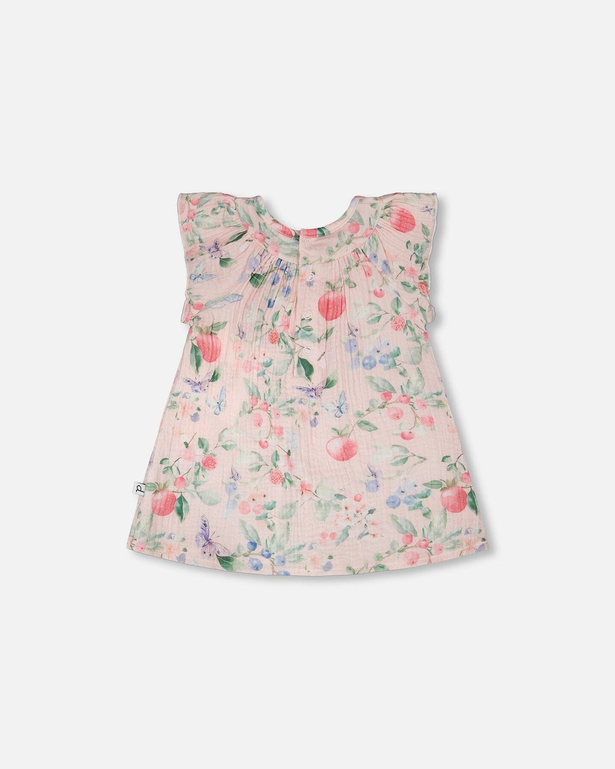 Cotton Muslin Dress And Bloomer Set Pink Printed Berries-0